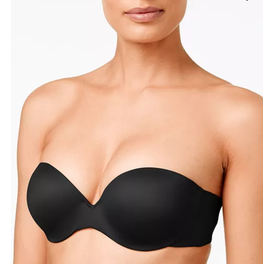 MAIDENFORM Strapless Convertible Black Bra Seamless Underwire 38C
